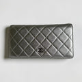 Chanel quilted metallic long wallet
