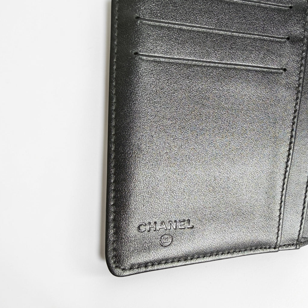 Chanel quilted metallic long wallet